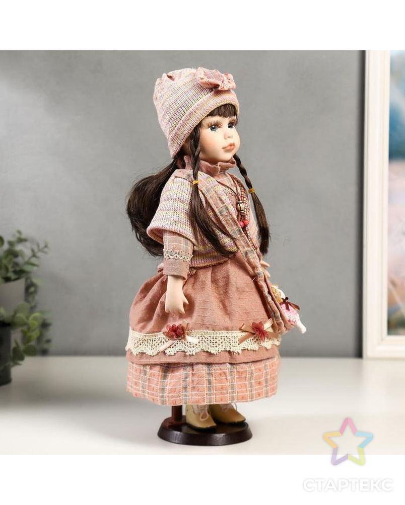 Кукла коллекционная керамика "Кристина в розовом платье и полосатом джемпере" 40 см арт. СМЛ-136841-1-СМЛ0004822715 2