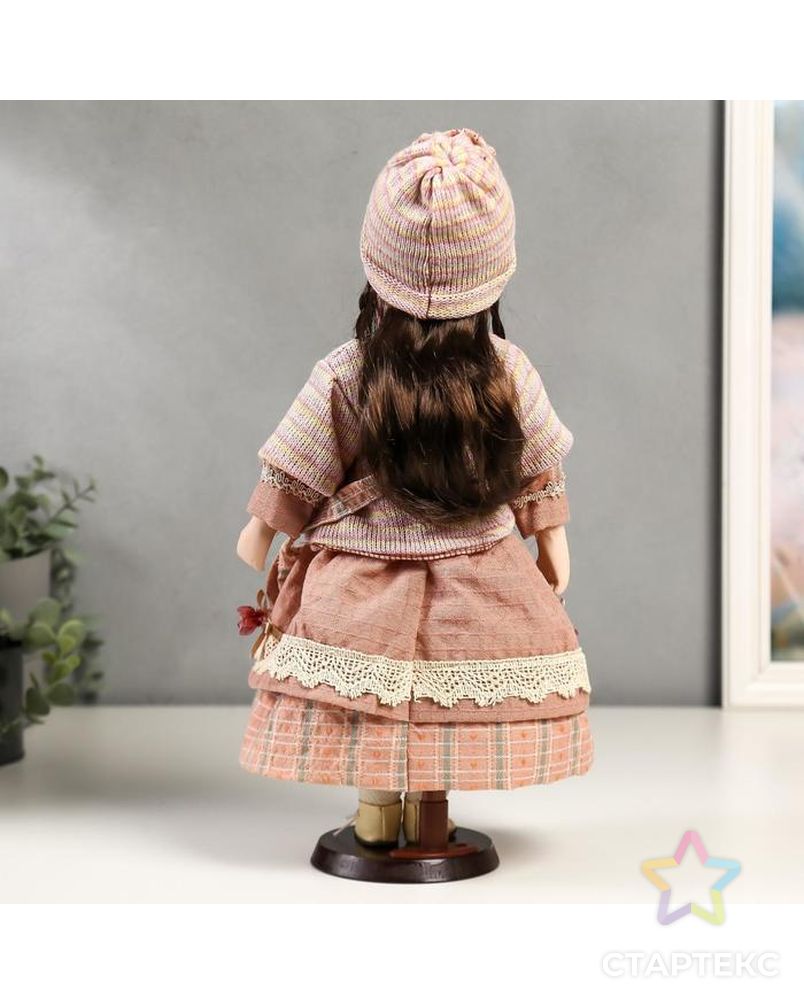 Кукла коллекционная керамика "Кристина в розовом платье и полосатом джемпере" 40 см арт. СМЛ-136841-1-СМЛ0004822715 4