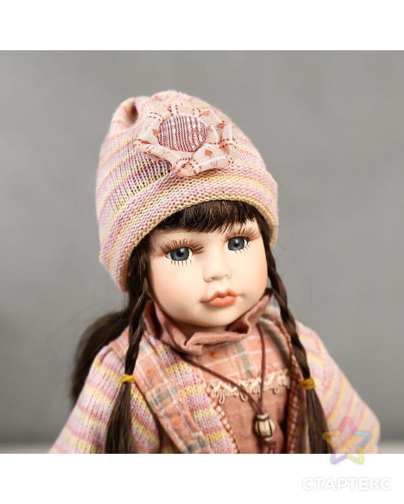 Кукла коллекционная керамика "Кристина в розовом платье и полосатом джемпере" 40 см арт. СМЛ-136841-1-СМЛ0004822715 5