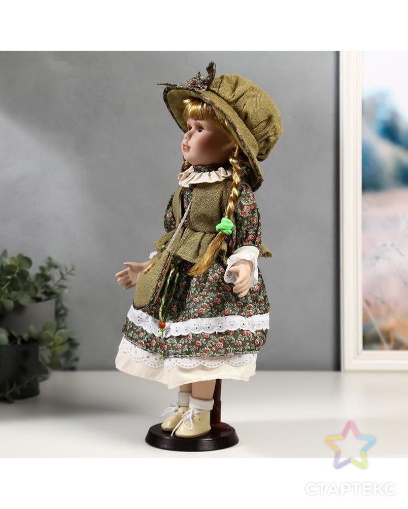 Кукла коллекционная керамика "Маша в зелёном платье в цветочек" 40 см арт. СМЛ-137536-1-СМЛ0004822718 3