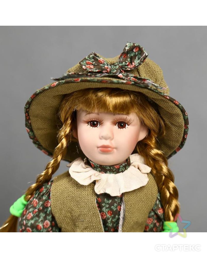 Кукла коллекционная керамика "Маша в зелёном платье в цветочек" 40 см арт. СМЛ-137536-1-СМЛ0004822718 5