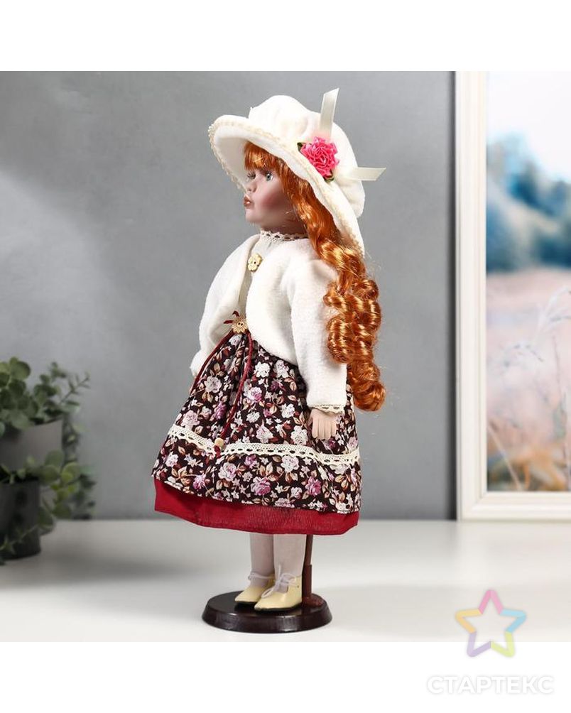 Кукла коллекционная керамика "Наташа в платье в цветочек и белом пиджаке" 40 см арт. СМЛ-137537-1-СМЛ0004822719 3