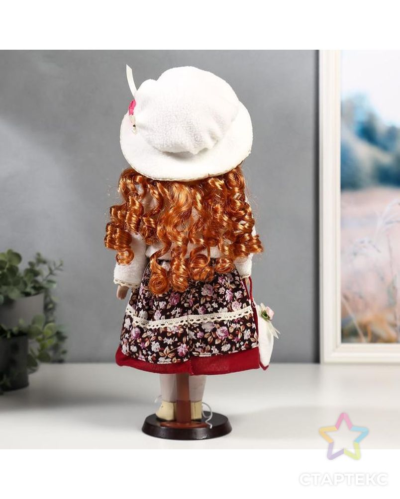 Кукла коллекционная керамика "Наташа в платье в цветочек и белом пиджаке" 40 см арт. СМЛ-137537-1-СМЛ0004822719 4