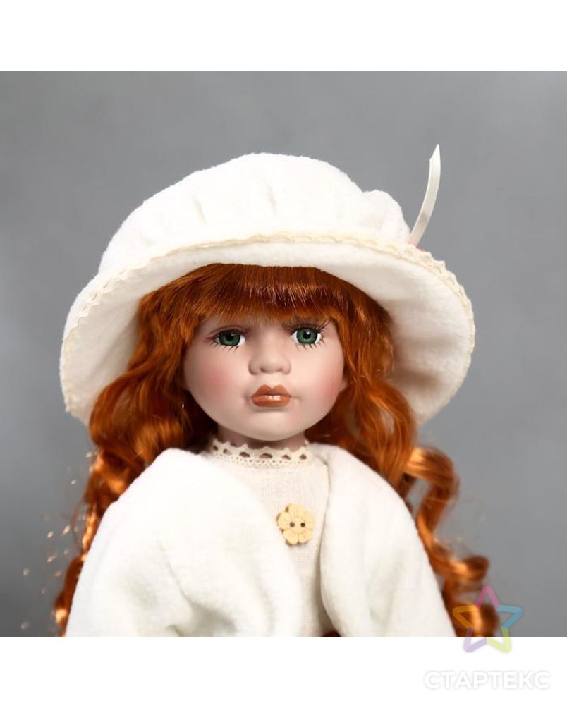 Кукла коллекционная керамика "Наташа в платье в цветочек и белом пиджаке" 40 см арт. СМЛ-137537-1-СМЛ0004822719