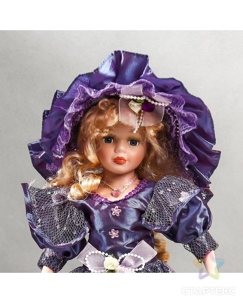 Кукла коллекционная керамика "Леди Анабель в фиолетовом платье с кружевом" 40 см арт. СМЛ-136845-1-СМЛ0004822730 5