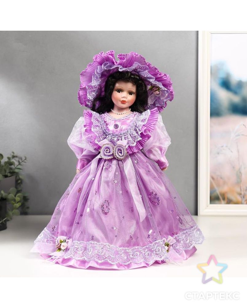 Кукла коллекционная керамика "Леди Беатрис в сиреневом платье" 40 см арт. СМЛ-136847-1-СМЛ0004822733 1