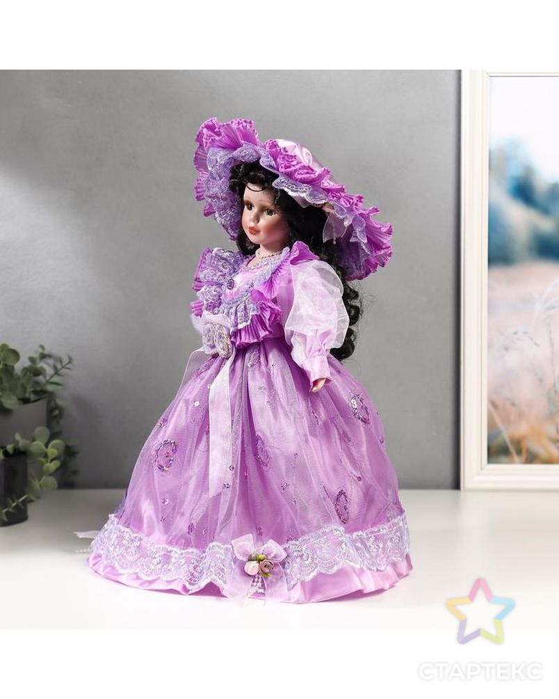 Кукла коллекционная керамика "Леди Беатрис в сиреневом платье" 40 см арт. СМЛ-136847-1-СМЛ0004822733 3