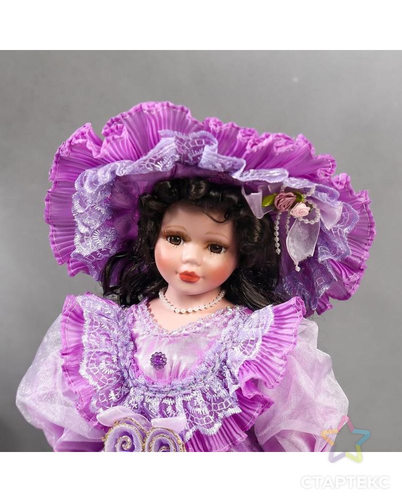 Кукла коллекционная керамика "Леди Беатрис в сиреневом платье" 40 см арт. СМЛ-136847-1-СМЛ0004822733