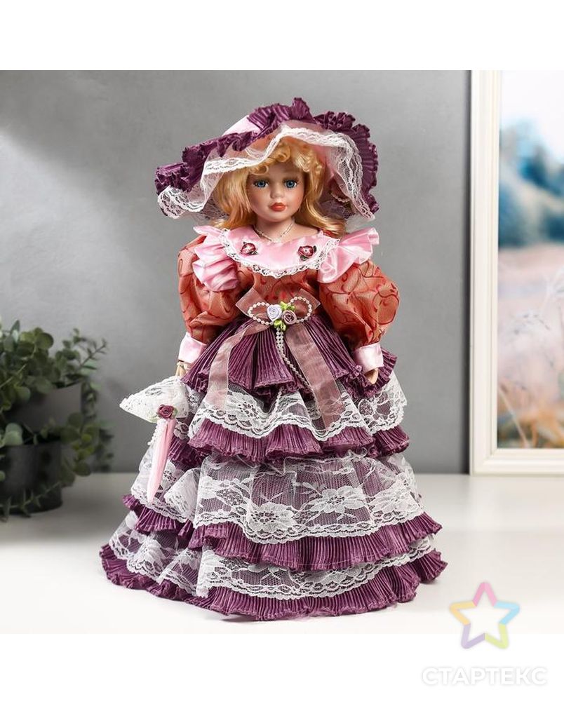 Кукла коллекционная керамика "Леди Оливия в платье цвета пыльная роза" 40 см арт. СМЛ-136848-1-СМЛ0004822734 1