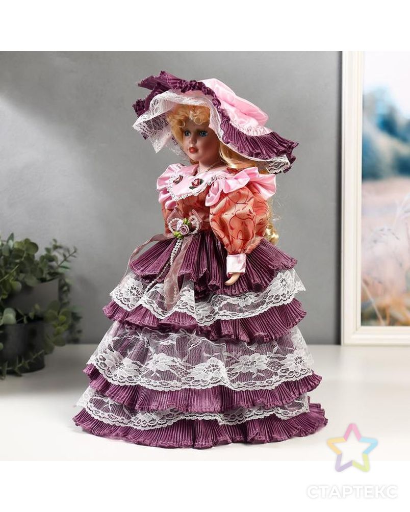Кукла коллекционная керамика "Леди Оливия в платье цвета пыльная роза" 40 см арт. СМЛ-136848-1-СМЛ0004822734 2