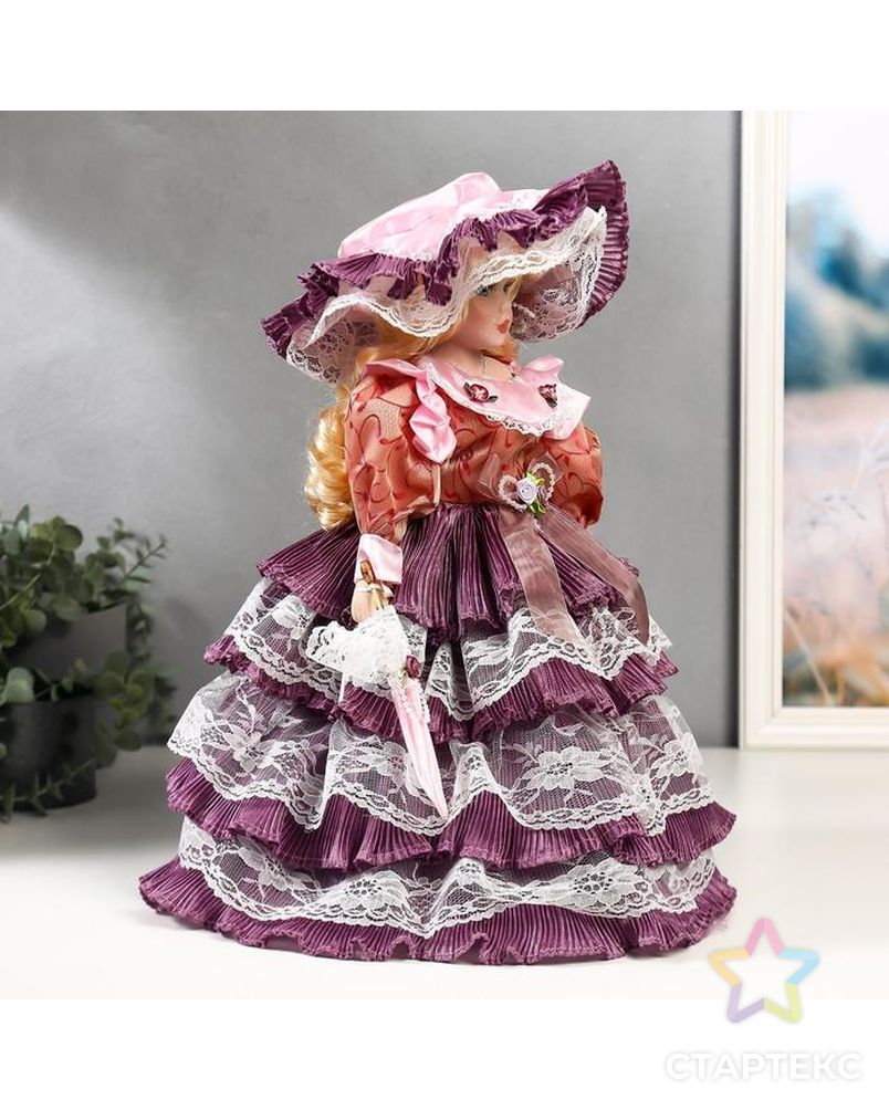 Кукла коллекционная керамика "Леди Оливия в платье цвета пыльная роза" 40 см арт. СМЛ-136848-1-СМЛ0004822734 3