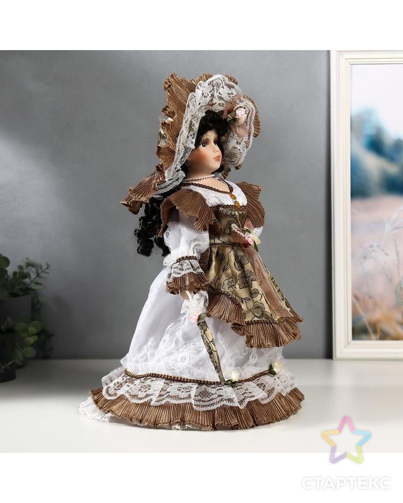 Кукла коллекционная керамика "Леди Кларис в платье цвета мокко" 40 см арт. СМЛ-137547-1-СМЛ0004822735 3