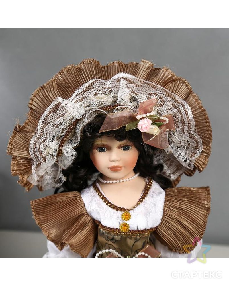 Кукла коллекционная керамика "Леди Кларис в платье цвета мокко" 40 см арт. СМЛ-137547-1-СМЛ0004822735 5