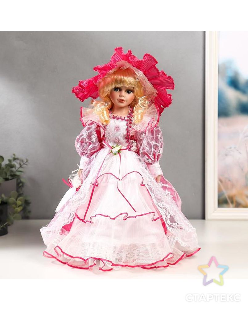Кукла коллекционная керамика "Леди Виктория в розовом платье" 40 см арт. СМЛ-136849-1-СМЛ0004822736 1