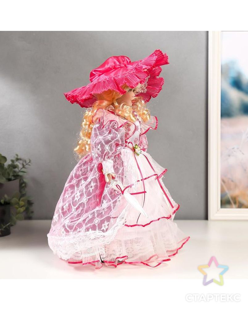 Кукла коллекционная керамика "Леди Виктория в розовом платье" 40 см арт. СМЛ-136849-1-СМЛ0004822736 3