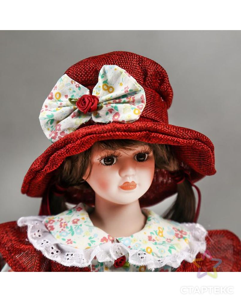 Кукла коллекционная керамика "Вероника в цветочном платье и красном пальто" 40 см арт. СМЛ-136850-1-СМЛ0004822739 5
