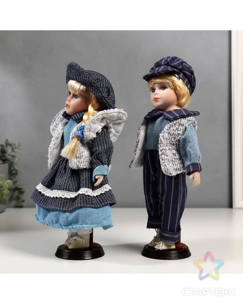 Кукла коллекционная парочка набор 2 шт "Алиса и Артём в синих нарядах" 30 см арт. СМЛ-137553-1-СМЛ0004822744 3