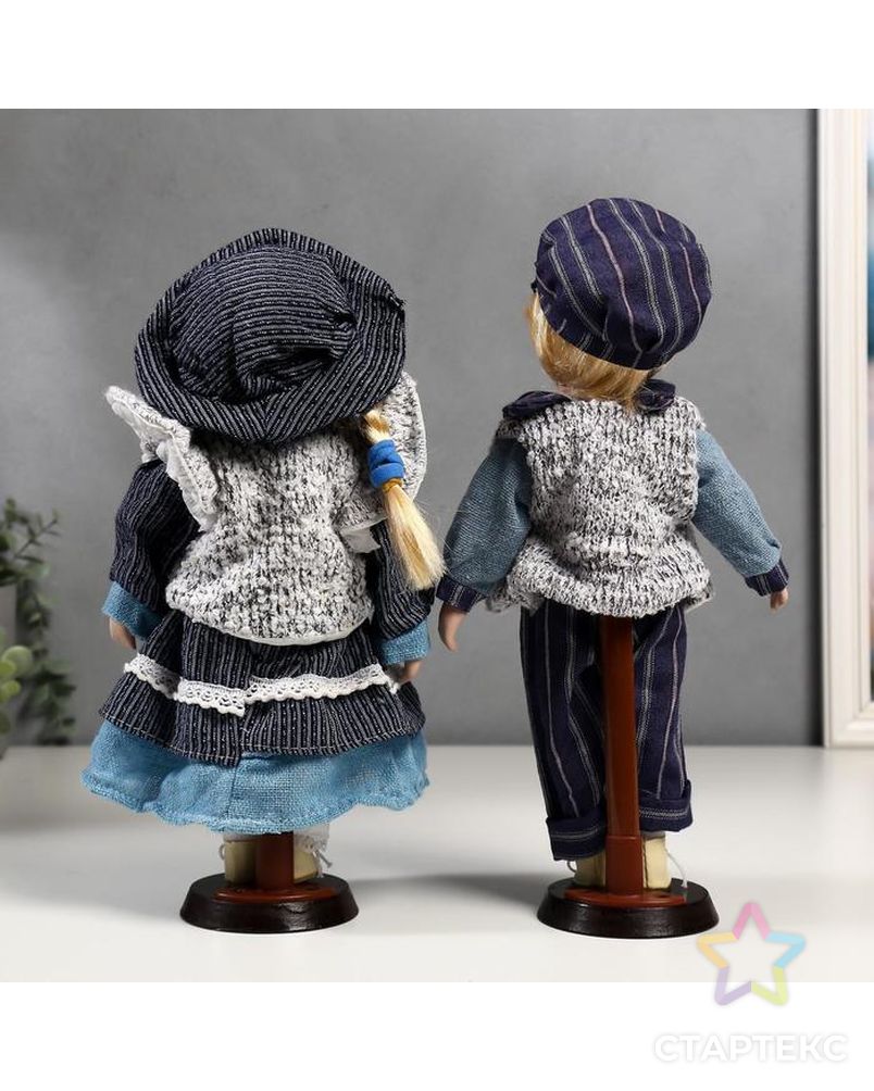 Кукла коллекционная парочка набор 2 шт "Алиса и Артём в синих нарядах" 30 см арт. СМЛ-137553-1-СМЛ0004822744 4