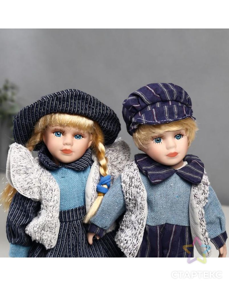 Кукла коллекционная парочка набор 2 шт "Алиса и Артём в синих нарядах" 30 см арт. СМЛ-137553-1-СМЛ0004822744 5
