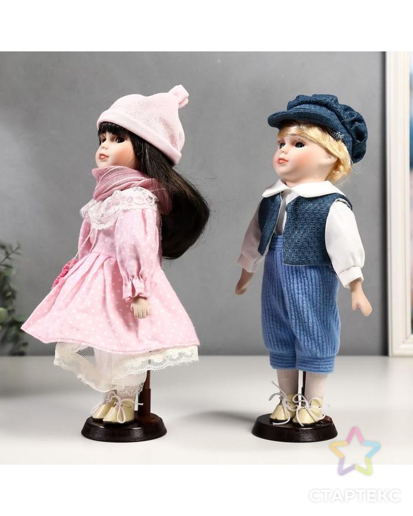 Кукла коллекционная парочка набор 2 шт "Полина и Кирилл в розовых нарядах" 30 см арт. СМЛ-137556-1-СМЛ0004822747 2