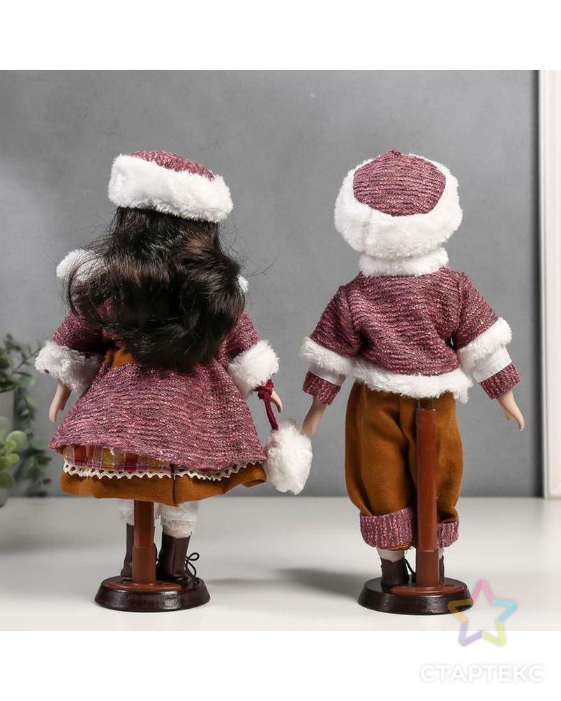 Кукла коллекционная парочка набор 2 шт "Ника и Паша в нарядах с мехом" 30 см арт. СМЛ-137557-1-СМЛ0004822748 4