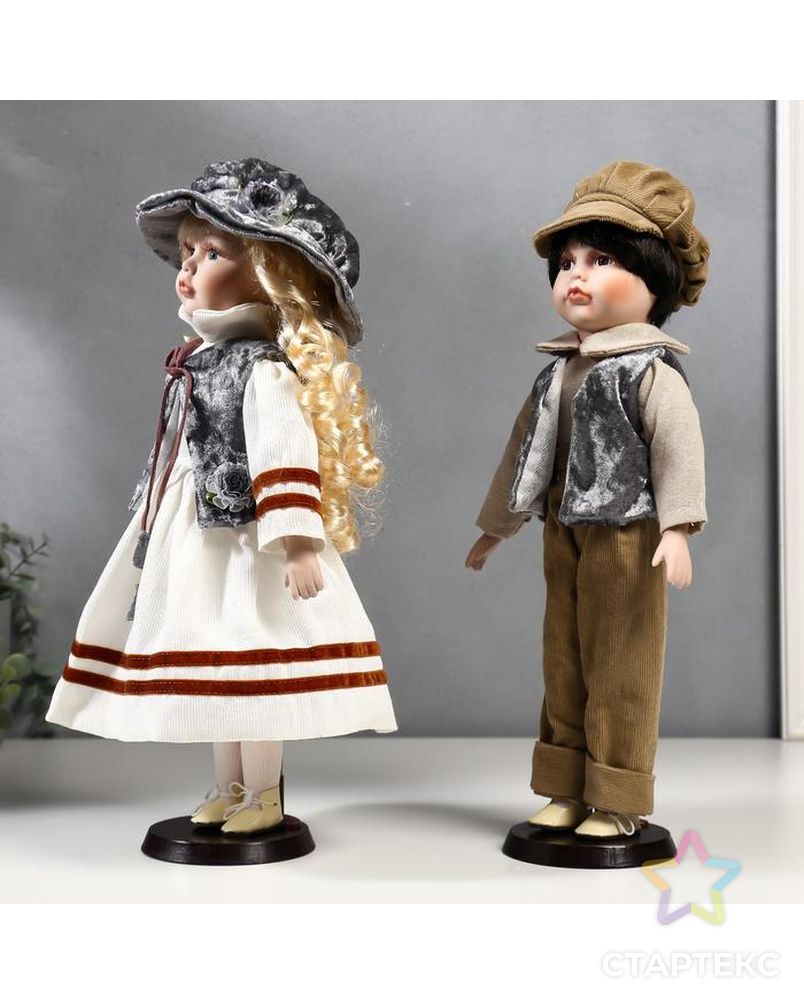 Кукла коллекционная парочка набор 2 шт "Юля и Юра в плюшевых жилетках" 40 см арт. СМЛ-137560-1-СМЛ0004822751 3