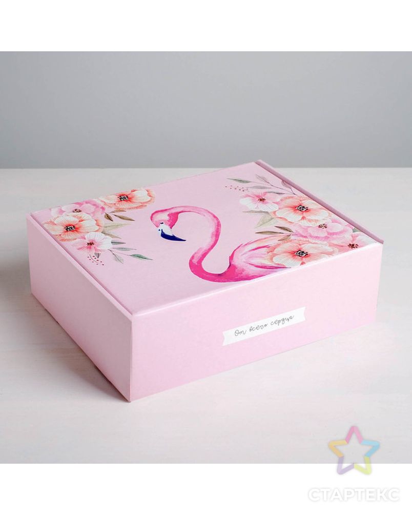 Складная коробка «Фламинго», 27 × 21 × 9 см арт. СМЛ-81610-1-СМЛ0004824057 3
