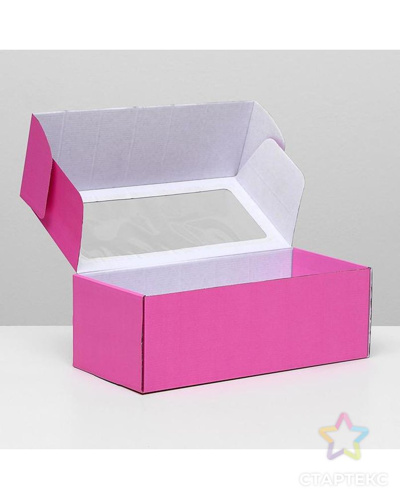 Коробка самосборная, с окном, белая, 16 х 35 х 12 см арт. СМЛ-98401-7-СМЛ0004832232 2