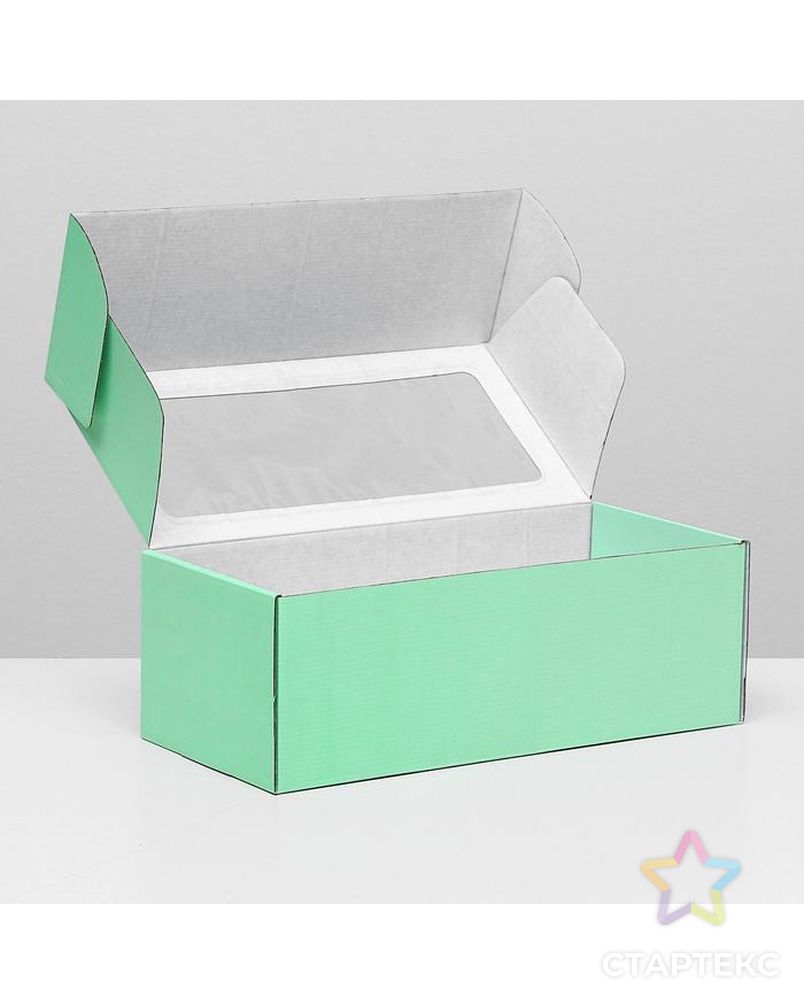 Коробка самосборная, с окном, белая, 16 х 35 х 12 см арт. СМЛ-98401-10-СМЛ0004832233 2