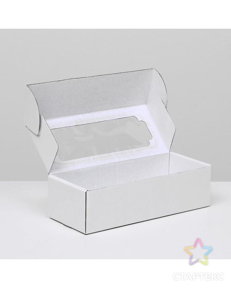 Коробка самосборная, с окном, белая, 32 х 13 х 9 см арт. СМЛ-90021-1-СМЛ0004832238 2