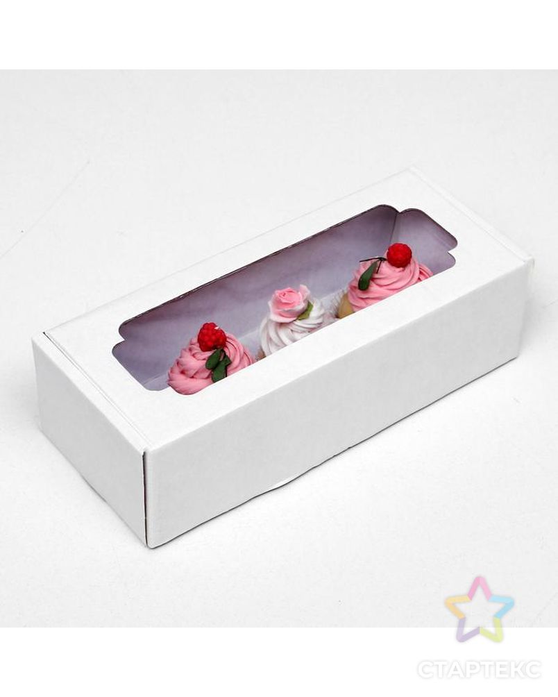 Коробка самосборная, с окном, белая, 32 х 13 х 9 см арт. СМЛ-90021-1-СМЛ0004832238 3