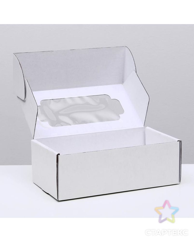 Коробка самосборная, с окном, бурая, 23 х 12 х 8 см арт. СМЛ-105461-2-СМЛ0004832240 2