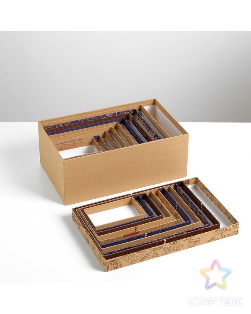 Набор подарочных коробок 10 в 1 «Почта», 12 × 7 × 4 - 32.5 × 20 × 12.5 см арт. СМЛ-89098-1-СМЛ0004832742 10