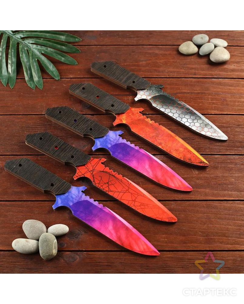 Сувенир деревянный нож 6 модификация, 5 расцветов в фасовке, МИКС арт. СМЛ-81077-1-СМЛ0004833299 1