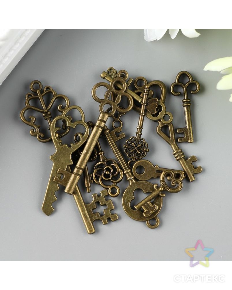 Декор "Ключи", античная бронза, набор 13 шт арт. СМЛ-38016-1-СМЛ0004842318