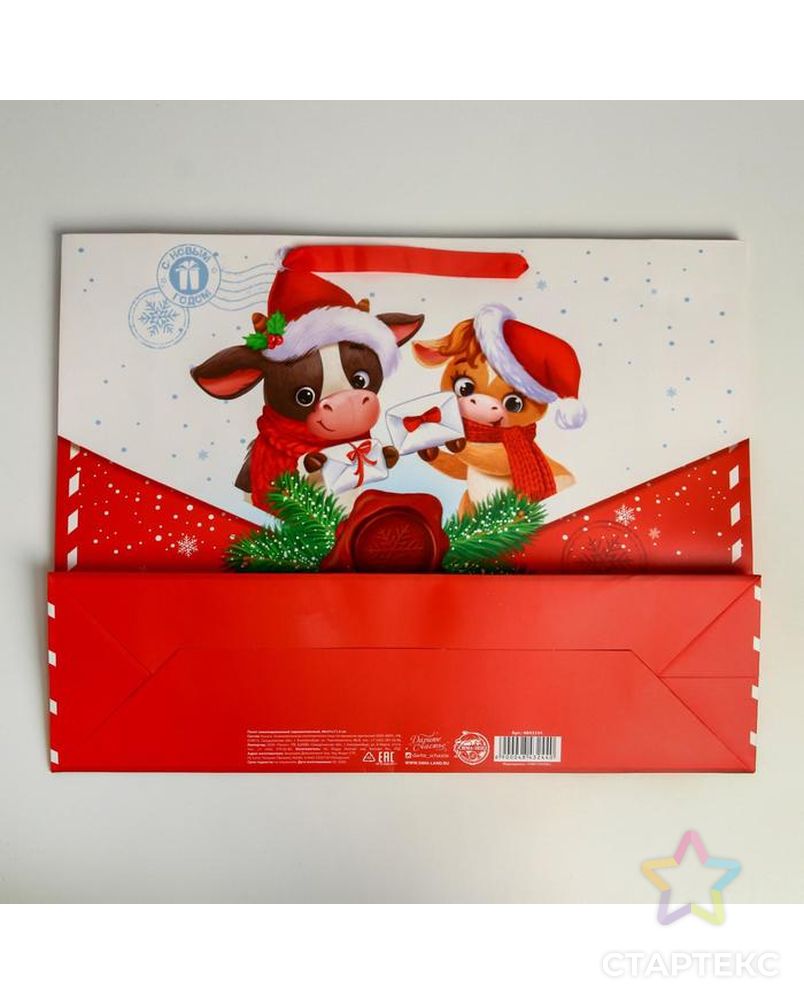 Пакет ламинированный горизонтальный «Новогодняя посылка», MS 23 × 18 × 10 см арт. СМЛ-101468-3-СМЛ0004843244 4