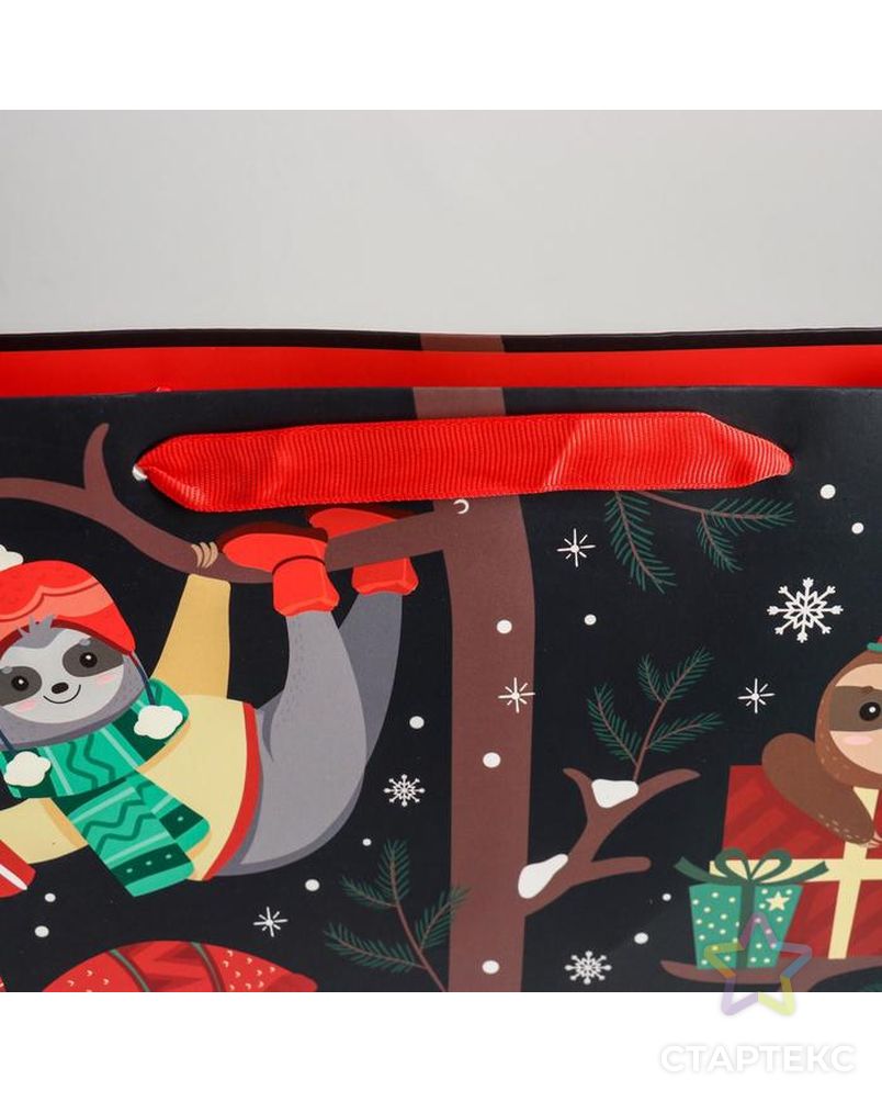 Пакет ламинированный горизонтальный «Новогодний ленивец», ML 27 × 23 × 11,5 см арт. СМЛ-101487-2-СМЛ0004843345 3