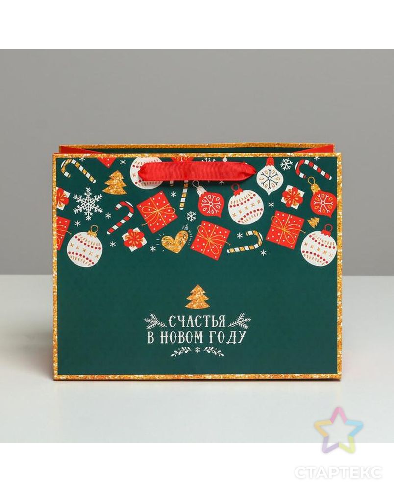 Пакет ламинированный горизонтальный «Счастья в Новом году», ML 27 × 23 × 11,5 см арт. СМЛ-101488-2-СМЛ0004843349 2