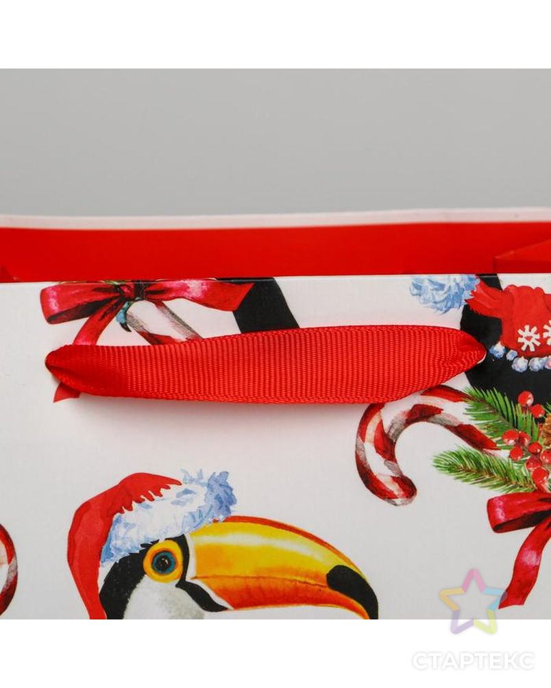 Пакет ламинированный вертикальный «Новогодний фламинго», L 31 × 40 × 11,5 см арт. СМЛ-101498-3-СМЛ0004843398 3