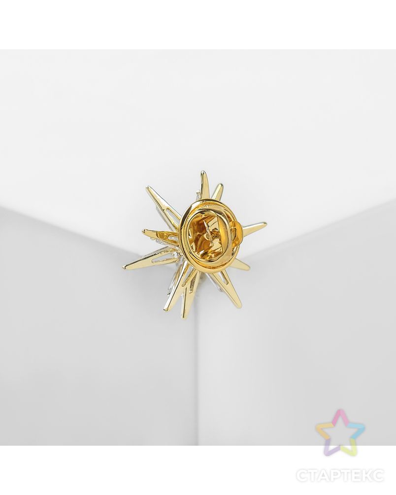 Значок "Звезда" сияшка, цвет белый в золоте арт. СМЛ-185607-1-СМЛ0004845017 2
