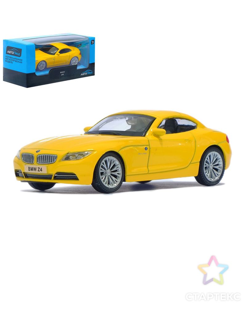 Машина металлическая BMW Z4, 1:43, цвет жёлтый арт. СМЛ-99973-1-СМЛ0004845377 1