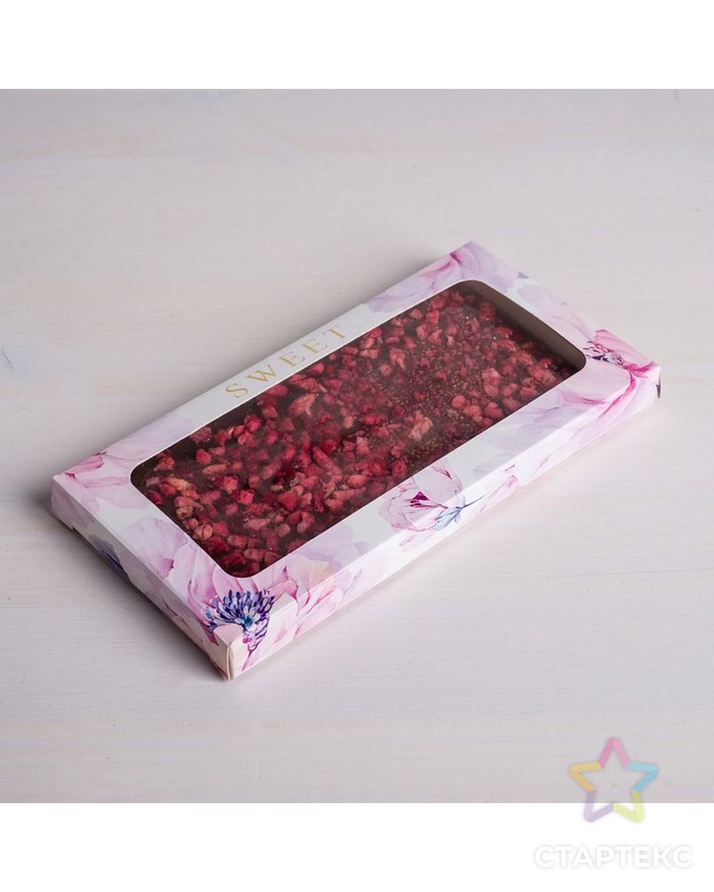 Коробка для шоколада Sweet, с окном, 17,3 × 8,8 × 1,5 см арт. СМЛ-118942-1-СМЛ0004850546 1