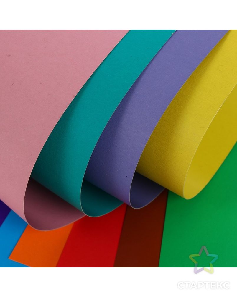 Картон цветной двухсторонний А4, 14 листов, 14 цветов «Хитрец», мелованный арт. СМЛ-175820-1-СМЛ0004862049 4