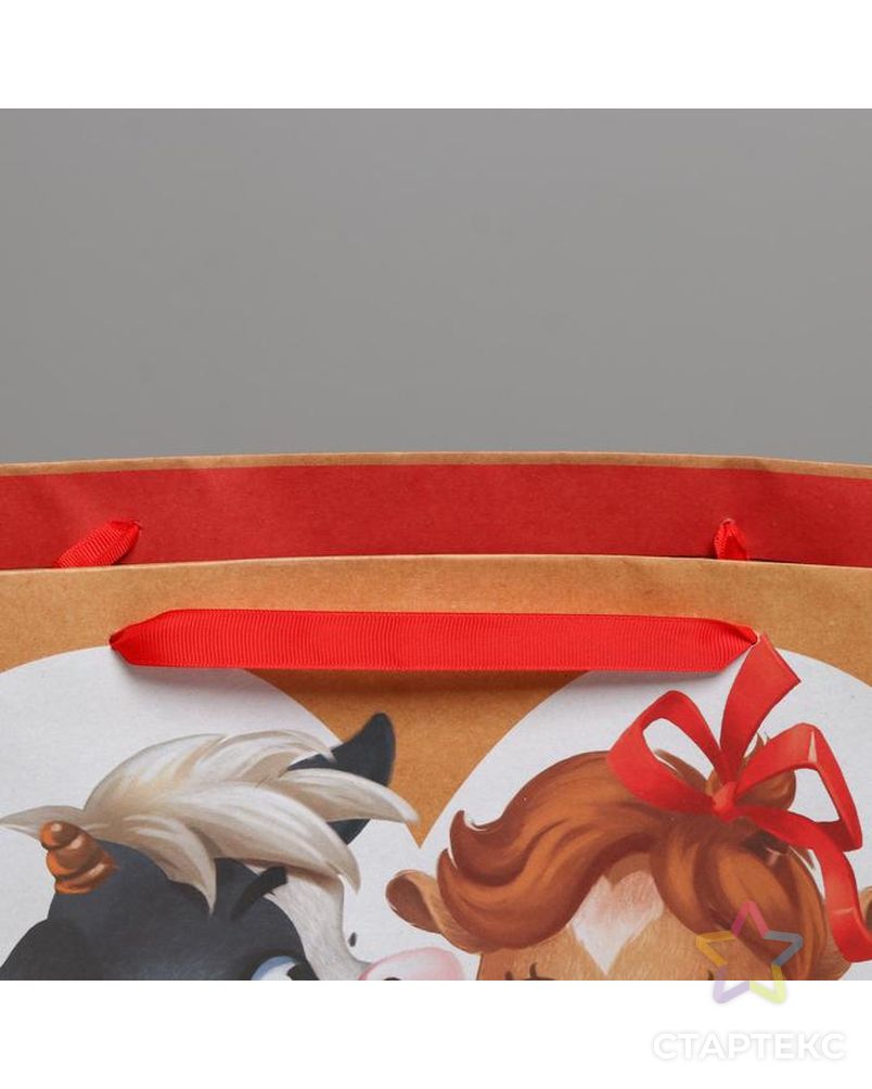 Пакет крафтовый горизонтальный «Тёплые объятия», L 40 × 31 × 11.5 см арт. СМЛ-101412-1-СМЛ0004865554 3