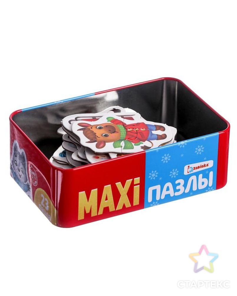 Макси-пазлы в металлической коробке «Весёлый Новый год», 46 деталей арт. СМЛ-94471-1-СМЛ0004868653 4