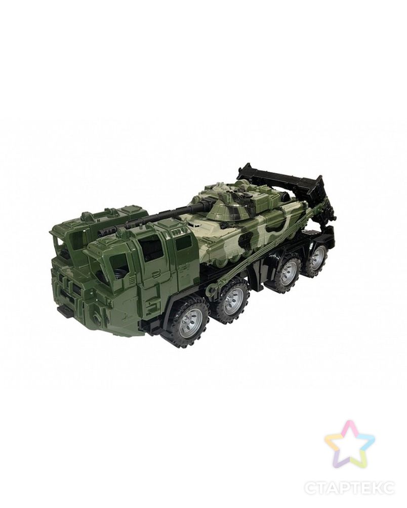 Военный тягач «Щит» с танком, цвет камуфляж арт. СМЛ-80088-1-СМЛ0004870243