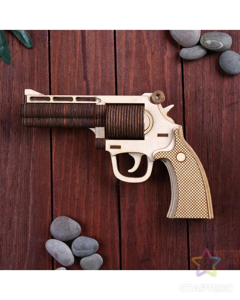 Сувенир деревянный пистолет "Револьвер" арт. СМЛ-105848-1-СМЛ0004874603 2