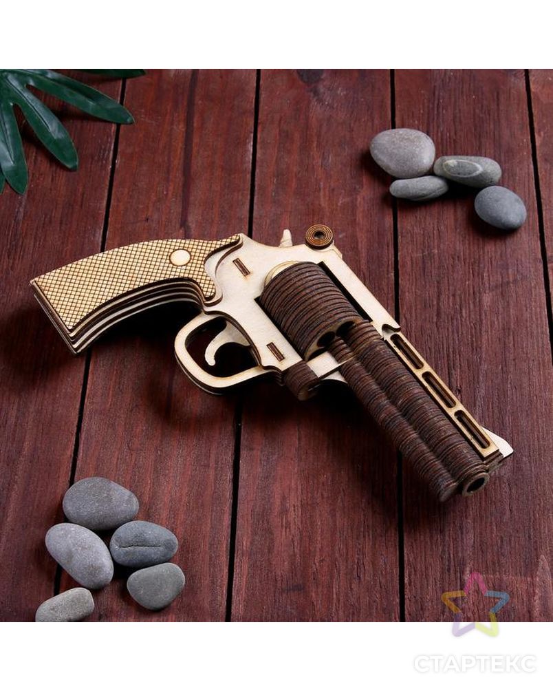 Сувенир деревянный пистолет "Револьвер" арт. СМЛ-105848-1-СМЛ0004874603 3