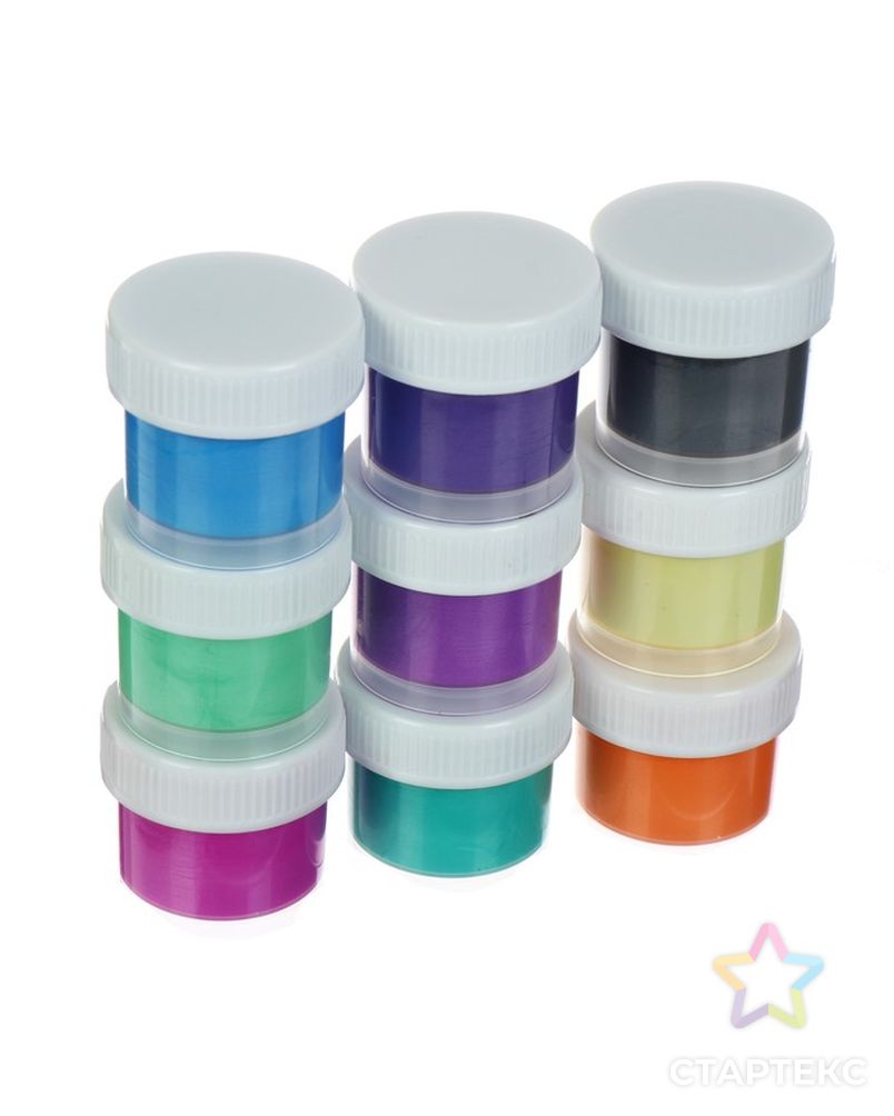Краска по ткани, набор 9 цветов х 15 мл, Луч, перламутровая (акриловая на водной основе) арт. СМЛ-206189-1-СМЛ0004902493