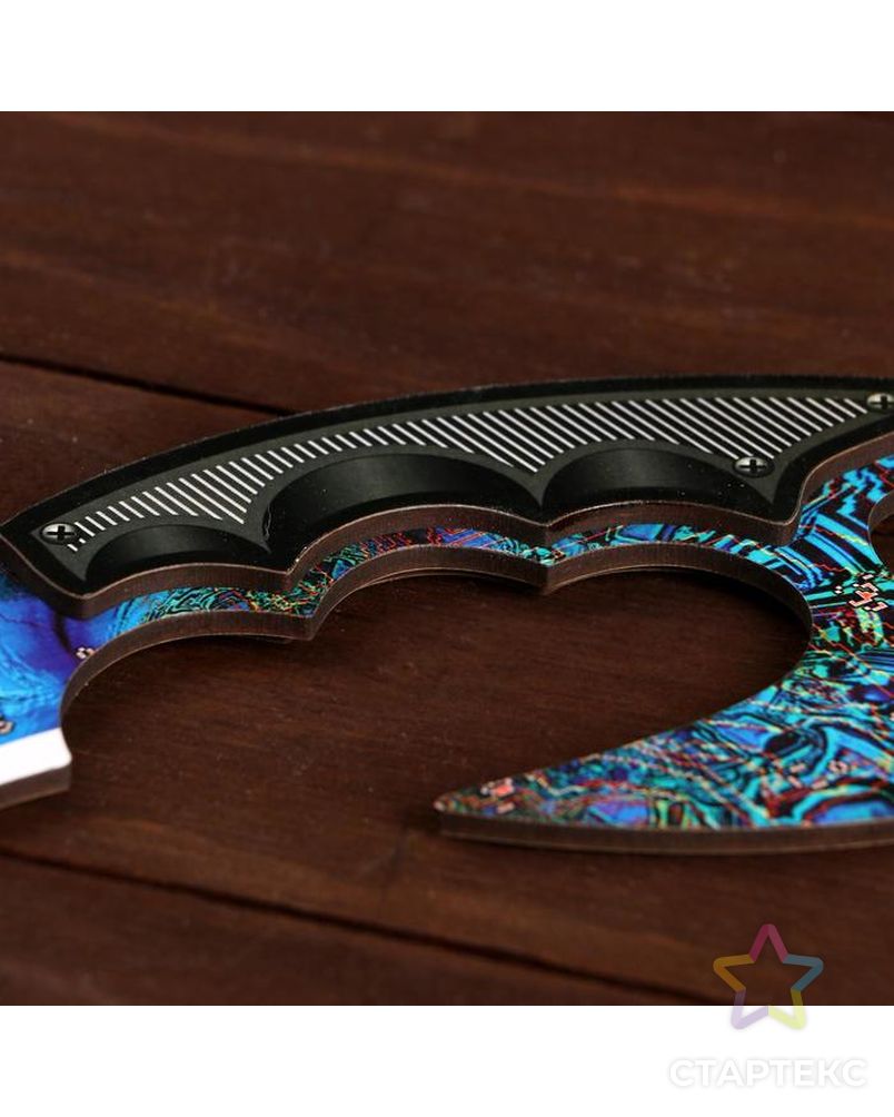 Сувенир деревянный "Ножик Керамбит с защитой пальцев", цвет ледяная закалка арт. СМЛ-82711-1-СМЛ0004921682 3